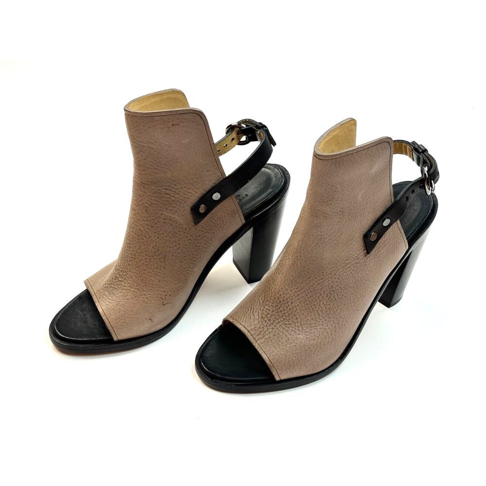 Rag & Bone Wyatt Sandals Women 37 US 7 NWOT Open Toe Brown Leather Block Heels